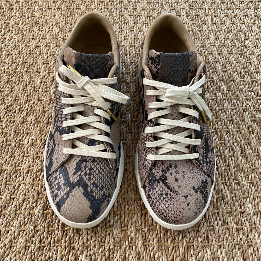 Cole Haan Sneakers, Snake Skin Print Embossed Leather. Size 8. Grand Series.